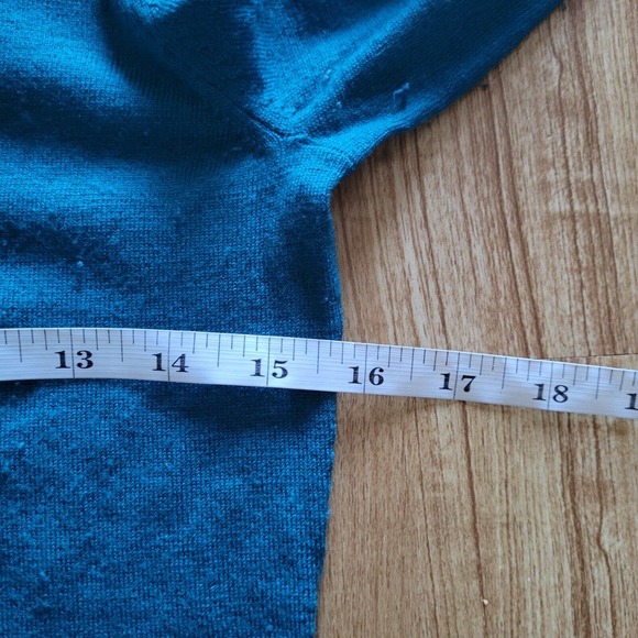 Banana Republic Sweater Top Shirt Womens Small Green Merino Wool Basic Holiday - Picture 6 of 10